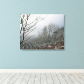 Winter in de Macclesfield Forest Card Canvas Afdruk (Insitu (Houten vloer))