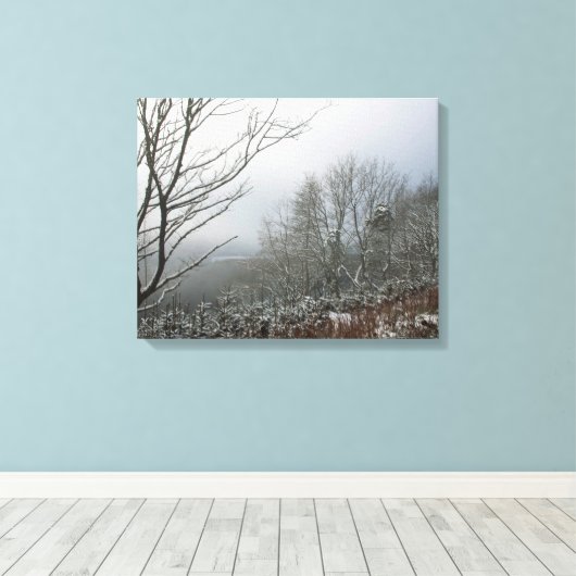 Winter in de Macclesfield Forest Card Canvas Afdruk (Insitu (Houten vloer))