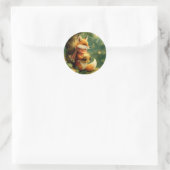 Winter in de Pines Ronde Sticker (Tas)