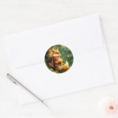 Winter in de Pines Ronde Sticker (Envelop)