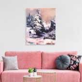 Winter in de Rocky Mountains (door Thomas Moran) Canvas Afdruk (Insitu (Woonkamer))