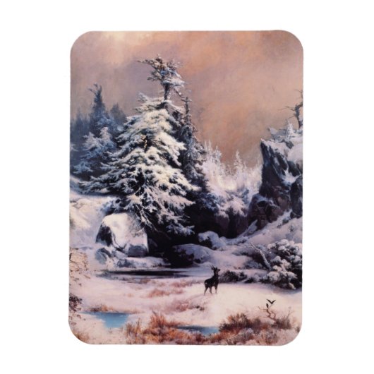 Winter in de Rocky Mountains (door Thomas Moran) Magneet (Verticaal)