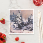 Winter in de Rocky Mountains (door Thomas Moran) Servet (Insitu)