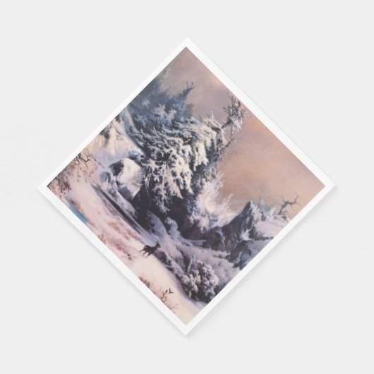 Winter in de Rocky Mountains (door Thomas Moran) Servet (Hoek)