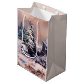 Winter in de Rocky Mountains Medium Cadeauzakje (Voorkant Gekanteld)