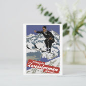 Winter in de skisreis van Zweisimmen en Briefkaart (Staand voorkant)