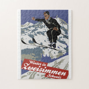 Winter in de skisreis van Zweisimmen en Legpuzzel