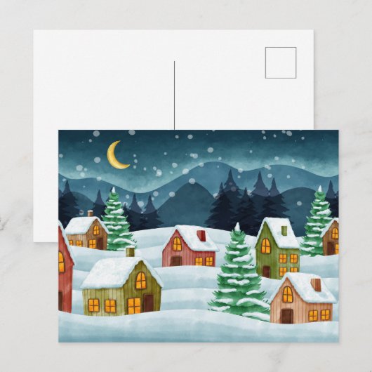 Winter in de stad briefkaart (Voorkant / Achterkant)