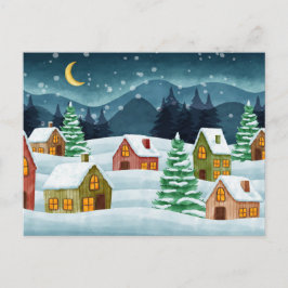 Winter in de stad briefkaart