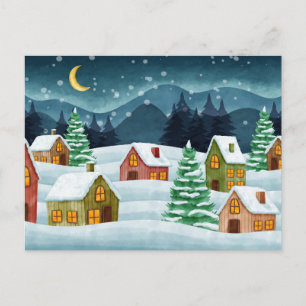 Winter in de stad briefkaart