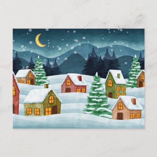 Winter in de stad briefkaart (Voorkant)