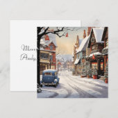  winter in de stad feestdagenkaart (Voorkant / Achterkant)