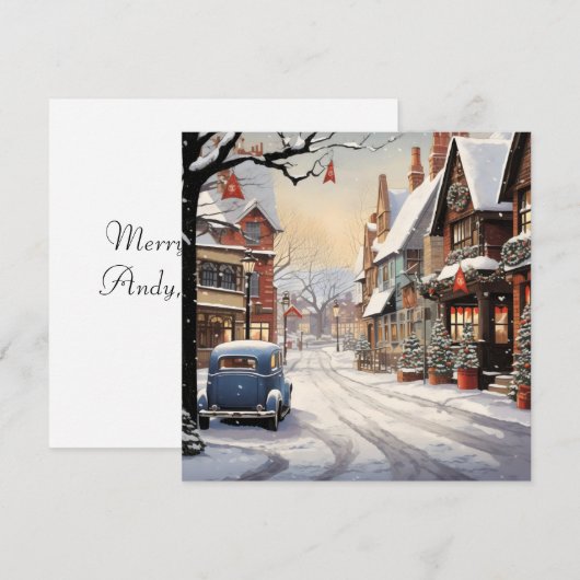 winter in de stad feestdagenkaart (Voorkant / Achterkant)