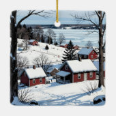 Winter in Door County  Wisconsin Souvenir Keepsake Keramisch Ornament (Achterkant)