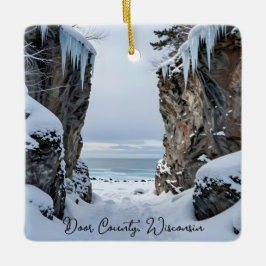 Winter in Door County Wisconsin Souvenir Keepsake Keramisch Ornament