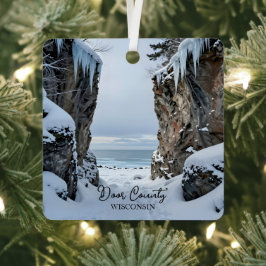 Winter in Door County Wisconsin Souvenir Keepsake Metalen Ornament