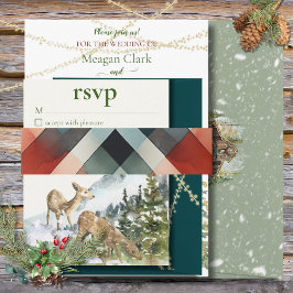 Winter in een Evergreen Forest Belly Band Uitnodigingen Wikkel
