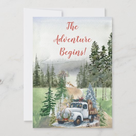 Winter in Evergreen Bossen Save the Date (Voorkant)