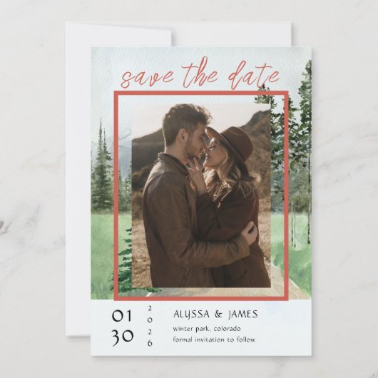 Winter in Evergreen Bossen Save the Date (Achterkant)