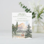 Winter in Evergreen Forest RSVP Card Aankondiging (Staand voorkant)