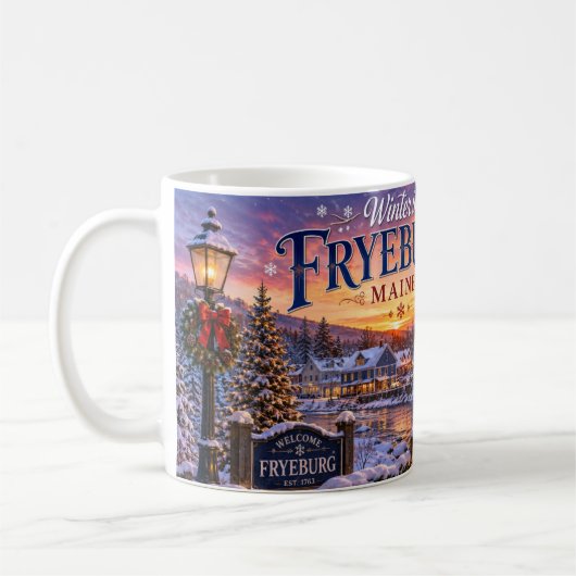 Winter in Fryeburg Maine koffiemok (Links)