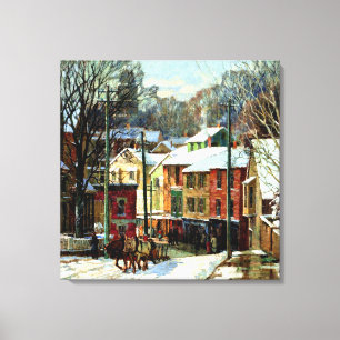 Winter in Gloucester, Massachusetts Canvas Afdruk