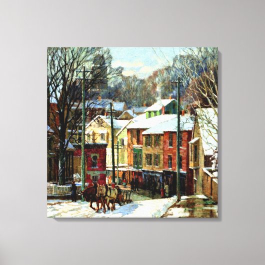 Winter in Gloucester, Massachusetts Canvas Afdruk (Voorkant)