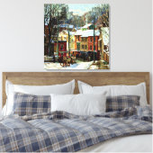 Winter in Gloucester, Massachusetts Canvas Afdruk (Insitu (Slaapkamer))