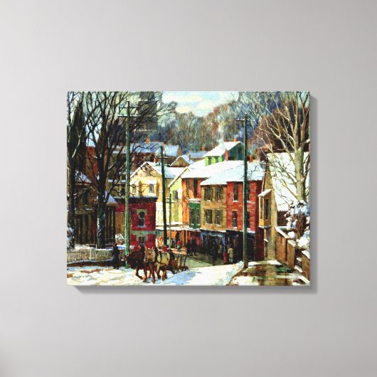 Winter in Gloucester, Massachusetts Canvas Afdruk (Voorkant)