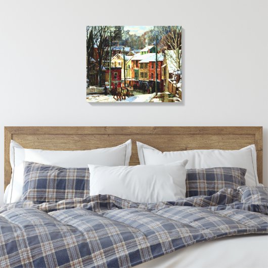 Winter in Gloucester, Massachusetts Canvas Afdruk (Insitu (Slaapkamer))