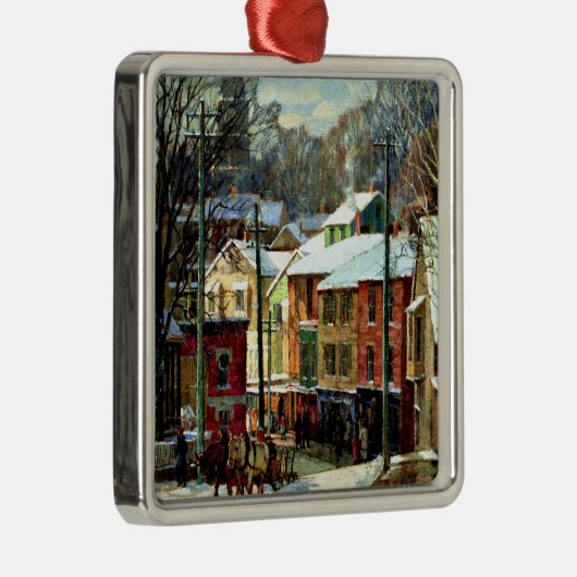 Winter in Gloucester, Massachusetts Metalen Ornament (Rechts)