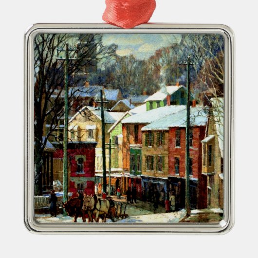 Winter in Gloucester, Massachusetts Metalen Ornament (Voorkant)