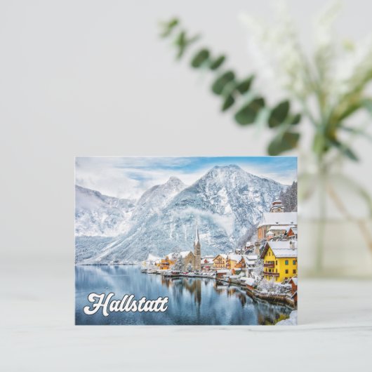 Winter in Hallstatt, Oostenrijk Briefkaart (Staand voorkant)
