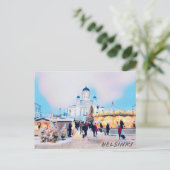 Winter in Helsinki Briefkaart (Staand voorkant)