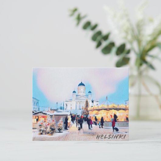 Winter in Helsinki Briefkaart (Staand voorkant)