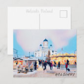 Winter in Helsinki Briefkaart (Voorkant / Achterkant)