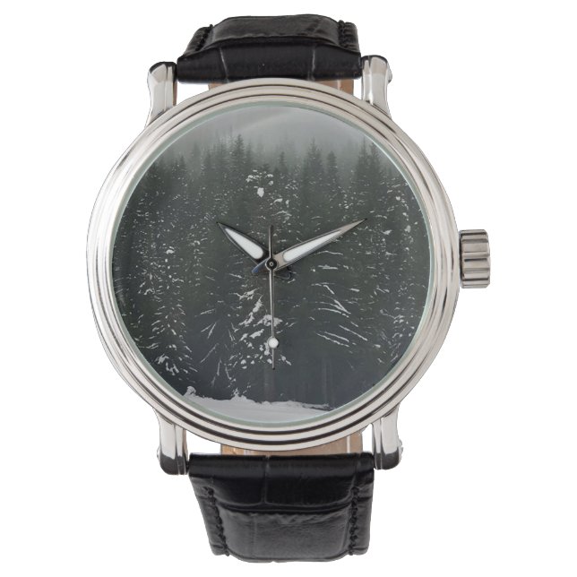 Winter in het bergbos horloge (Voorkant)