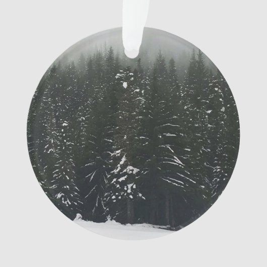 Winter in het bergbos ornament (voorkant)