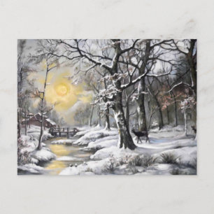 Winter in het bos briefkaart