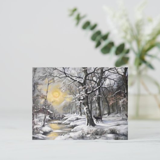 Winter in het bos briefkaart (Staand voorkant)