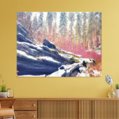 Winter in het bos canvas afdruk (Insitu (Woonkamer))