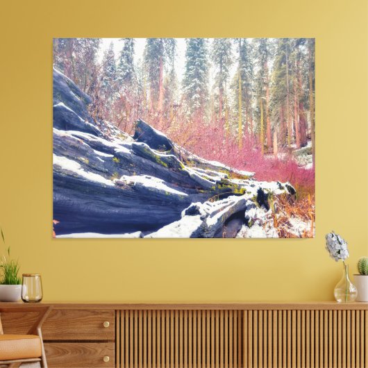 Winter in het bos canvas afdruk (Insitu (Woonkamer))