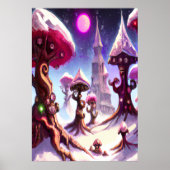 Winter in het champignonwoud | AI Art Poster (Voorkant)