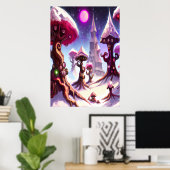 Winter in het champignonwoud | AI Art Poster (Thuiskantoor)