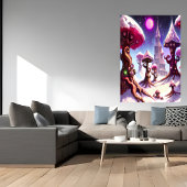 Winter in het champignonwoud | AI Art Poster