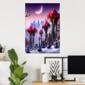 Winter in het koele bos | AI Art Poster (Thuiskantoor)