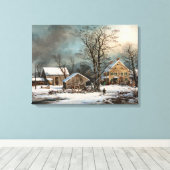 Winter in het land, een koude ochtend canvas afdruk (Insitu (Houten vloer))