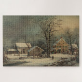 Winter in het land: een koude ochtend legpuzzel (Horizontaal)