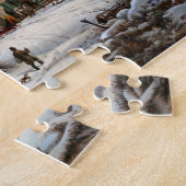 Winter in het land, een koude ochtend legpuzzel (Zijkant)