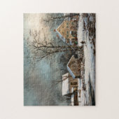 Winter in het land, een koude ochtend legpuzzel (Verticaal)